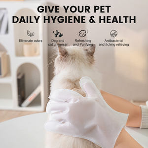 Toalhetes descartáveis biodegradáveis Multipurpose <span class=keywords><strong>Pet</strong></span> luva para gatos Cães Body Face Cleaning - Product Image 3