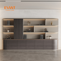 Archivador de Madera Moderno Personalizable, Estilo Panel, 4 Cajones, Altura Ajustable, para Oficina en Casa, Salas de Reuniones, Recepciones de Invitados
