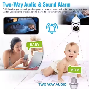 Caméra intérieure E27 CMOS LED, ampoule WiFi grand angle 90°, caméra de sécurité, vision nocturne, suivi automatique des personnes - Product Image 4