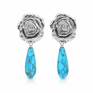 Orecchini a Goccia con Fiore di Rosa per Donne, Stile Barocco Vintage, Accessori per Orecchie da Indossare Quotidianamente - Product Image 2