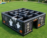 Labyrinthe gonflable de qualité commerciale pour Halloween, jeux gonflables de Noël pour l'extérieur, château gonflable personnalisé, maison hantée