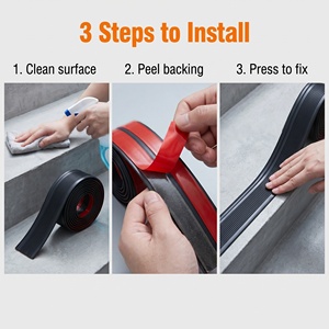 L‑Shape Aluminum <b>Stair</b> Nosing Anti‑Slip PVC Rubber Step Edge <b>Protector</b> Indoor Outdoor Staircase Anti‑Wear Safety Strip - Product Image 4