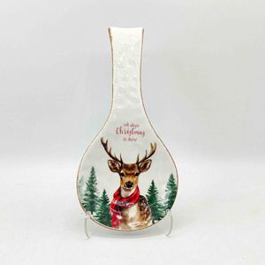 Mug de Noël en céramique, tasse à café avec motif de couronne festive et nœud, poignée rouge, cadeau de Noël pour la maison, le bureau, décoration de Noël - Product Image 6