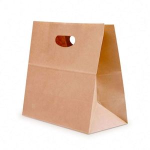 Custom Made Logo Printed Personalized Merchandise Die Cut Handle Shopping Kraft Paper <b>Bag</b> - Product Image 1