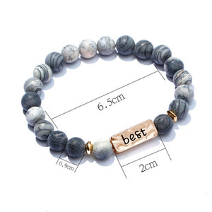 Moda perline in pietra preziosa perline migliori amici per sempre braccialetti con ciondoli set di amicizia boho - Product Image 6