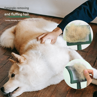 Brosse démêlante professionnelle à picots longs et courbés en plastique souple PP pour animaux de compagnie, outil de toilettage pour chiens et chats à poils longs