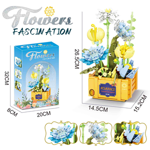 Blocchi di Costruzione in Plastica ABS Fai-da-Te, <span class=keywords><strong>Puzzle</strong></span> 3D, Kit Giocattolo Modello Fiore, Regalo di San Valentino, Fiore Eterno Immortale in Vaso - Product Image 3