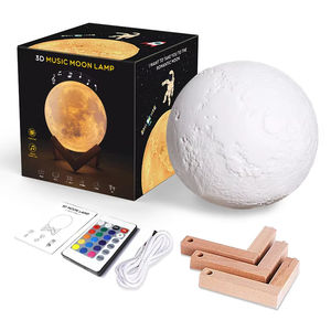 Modern 15cm Touch 3D Printing <b>Globe</b> Remote Controlled Rechargeable Dimmable 16 Colors LED Luner Light <b>Moon</b> Lamp - Product Image 6