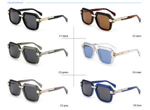 Nuevas gafas de sol rectangulares de acetato SA0502, montura completa, protección UV400, para adultos, se acepta OEM. - Product Image 5