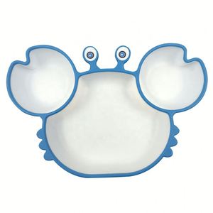Plato de Silicona con Ventosa Antideslizante, Libre de BPA, Apto para Alimentos, con Diseño de Cangrejo, para Niños Pequeños, Juego de Vajilla para la Hora de Comer - Product Image 1