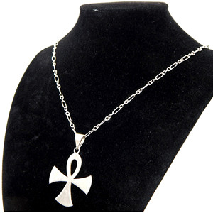 .925โซ่ฟิกาโรเงินสเตอร์ลิงพร้อมจี้ ankh - Product Image 1