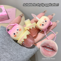 GEGE BEAR Huile à Lèvres Non Collante Brillant Baume à Lèvres Soin des Lèvres Huile Fruitée pour Lèvres Sèches Hydratante avec Porte-clés