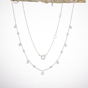 Collar de Oro Real de 10K con Diamante Cultivado en Laboratorio Personalizado de Fábrica, Collar con Colgante de Barra Larga para Regalo - Product Image 1