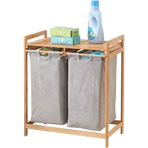 Hot Sale benutzer definierte fortschritt liche Bambus faltbare Korb Mesh zusammen klappbare Wäsche korb für Trockner