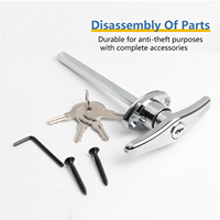 Kit de serrure de porte de garage MS1003 CUYUE avec poignée en T, à clé, multi-points, avec loquet latéral noir thermolaqué