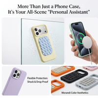 Support de téléphone magnétique détachable aux couleurs Morandi, coque de téléphone en silicone liquide, fixation multi-surfaces, poignée mains libres