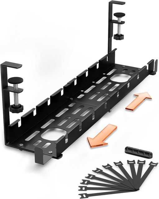 No Drilling Expandable Cable Duty Desk Retractable 28.5-55 Cmment Cable Organiser for Workplace Organizer