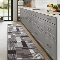 COCOON 2x8 Kitchen & Entryway Hallway Runner Rug Washable Non-Slip Polypropylene Low Pile (60cm X 244cm Grey)