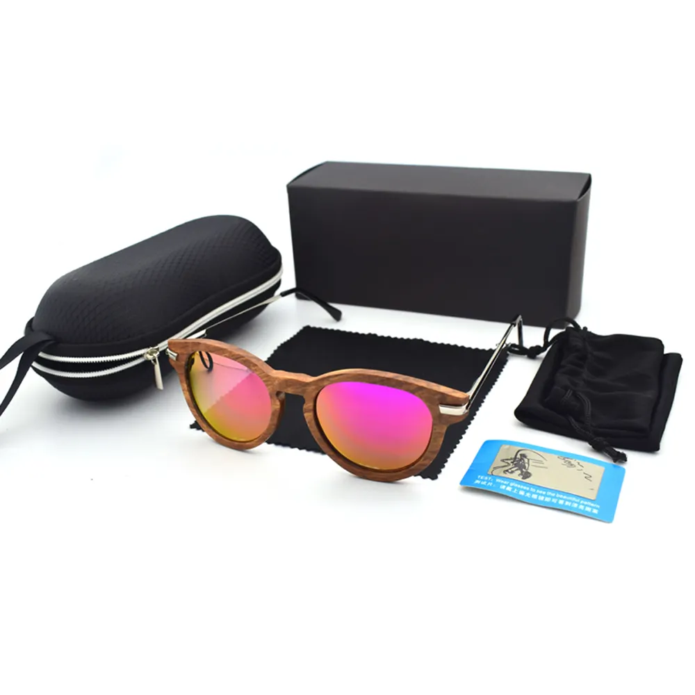 Wholesale ECO Friendly Custom logo Colorful Wood Polarized Lenses Sunglasses for Men Women Square Bamboo Sun Glasses