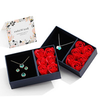 Coffret Cadeau Rose Saint Valentin Boîte à Bijoux Cerated Six Fleurs Emballage de Mariage Fleur Eternelle Fête des Mères Boîte Cadeau Magnétique