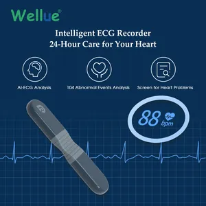 Wellue ER1 24 saat Ekg Holter Mini Ekg monitör nabız monitörü izle Ekg taşınabilir kalp monitörü Ekg