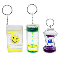 Minuteur liquide pour jeu sensoriel, jouet apaisant pour enfants, porte-clés anti-stress, cadeaux et faveurs de fête, porte-clés à bulles en mouvement