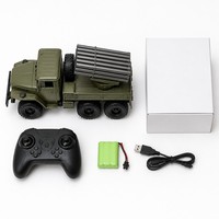 Camion RC 6x6 tout-terrain télécommandé 41cm 2.4GHz 7.4V ABS+Métal Classique Jouet Cadeau Chargeur Inclus 3 Canaux Fonction Suivez-moi