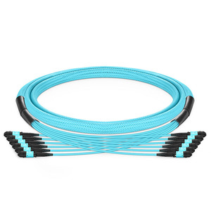 Softel Multi Mode <strong>4</strong> 6 Cores MPO OM3 <strong>Patch</strong> <strong>Cord</strong> mm Optical Fiber Cable Support OEM Customised - Product Image 1