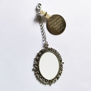 Металлические подвески Qualisub из цинкового сплава для сублимации, броши-значки, для свадебных букетов, с фото, круглые/овальные вставки, серебристый цвет, двойные - Product Image 4