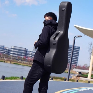 Hafif Plastik ABS Gitar Çantası, Folk Klasik -39/<span class=keywords><strong>40</strong></span>/41 İnç Su Geçirmez Dayanıklı Havayolu Onaylı Askılı Saplı - Product Image 3