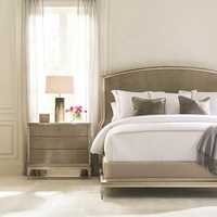 Table de chevet en bois massif antique au design moderne avec 2 tiroirs en acier inoxydable, meuble de chambre à coucher, table de chevet Rise and Shine