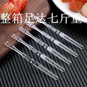 Transparent Acrylic Fruit <b>Forks</b> 10.5Cm Safe Edge For Home Party Use - Product Image 4