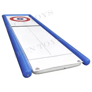 Interaktives Curling-Spiel Aufblasbarer Street Curling Express-Rinnen boden mit strap azier fähigem PVC-DWF-Material