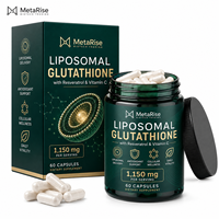 MetaRise Glutathion Liposomal 1000mg Capsules Molles Antioxydant Complément Alimentaire avec Resvératrol 60g Poids Net