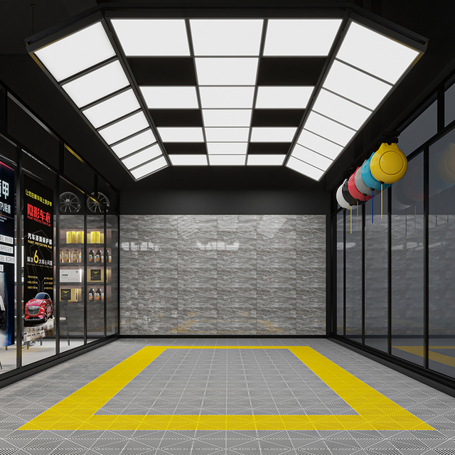 Square Shape 6500K Car Beauty Lighting for Garage Car Wash Station 29-Grid Automotive Workshop LED Ceiling Lights