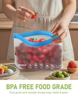 Reusable Ziplock Food Bags PE <b>Plastic</b> Storage Bags for <b>Kitchen</b> Use Factory Supply - Product Image 4