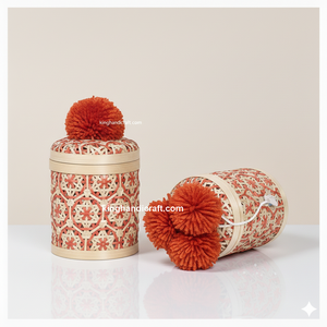 Luxury Handmade Eco-Friendly Modern Round Bamboo Storage Box with Lid <b>for</b> Ramadan Eid | Elegant Woven <b>Basket</b> <b>for</b> <b>Gifts</b> - Product Image 2
