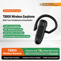 Traducteur IA ATB en temps réel 1-vers-plusieurs, modèle TB800, rotatif, à oreille ouverte, pour écouteurs, multi-personnes, hors ligne/en ligne