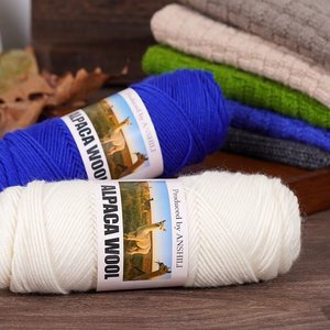 Fil à tricoter en mélange de <span class=keywords><strong>laine</strong></span> d'<span class=keywords><strong>alpaga</strong></span> chaud 10S/4 brins 100g/rouleau pour les passionnés de crochet, pelote de <span class=keywords><strong>laine</strong></span> pour bébé, écharpe, chaussons, tricot à la main, antistatique - Product Image 3