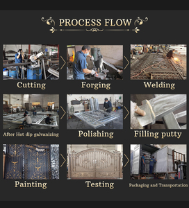 Nhà Hiện Đại Wrought Sắt Chính Gates Thiết Kế Cổng Đơn Giản Điện Trượt Đường Lái Xe Đẹp Dân Cư Wrought Sắt Gates - Product Image 4