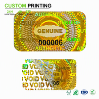 Autocollant holographique anti-contrefaçon avec numéro de série, étiquette de sécurité, impression personnalisée, étiquette inviolable, vente en gros