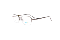 Superovo – Monture optique demi-cerclée en titane, unisexe, de luxe, de haute qualité, en or 18 carats, légère, élégante et classique