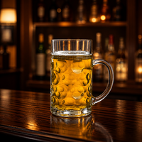 Chope à bière classique SUNYO avec fossettes, grande capacité, en verre, avec poignée robuste, pour la maison, le bar, les fêtes, les pubs et les restaurants