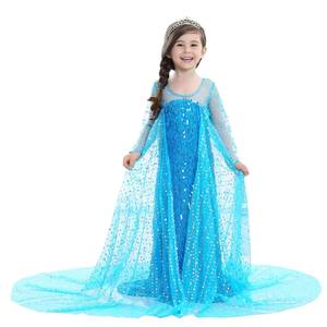 Costume de fête de luxe pour fille, robe de princesse Elsa bleue HP, paillettes, pour anniversaire et Noël - Product Image 4