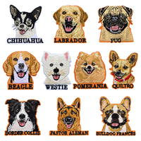 Patchs brodés pour chiens, autocollants 3M, à coudre, pour vêtements, jeans, vestes, chapeaux, badges, décoration DIY