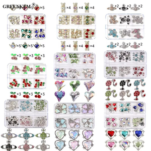 Décoration d'ongles 3D en strass et alliage, motif cerise, ours, papillon, cœur Kawaii, breloque de luxe en acrylique pour nail art - Product Image 6
