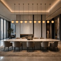 Lustre décoratif d'intérieur au design moderne, luminaire suspendu en forme de globe, rangée longue de boules pour restaurant, table à manger, hôtel, comptoir de bar