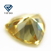 5A grade 3*3mm-12*12mm 03 # couleur citron, coupe facettée en forme de trillion, zircone cubique, gemmes en vrac, coupe synthétique de trillion, pierres CZ