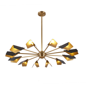 Lustre rétro en cuivre à 6/8/12 ampoules, luminaire suspendu vintage, lampe en fer doré, ampoule industrielle, lampes de cuisine et de loft - Product Image 6