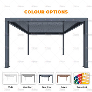 Pérgola Bioclimática de <span class=keywords><strong>Aluminio</strong></span> <span class=keywords><strong>con</strong></span> Acabado en Polvo, Iluminación LED, 3x4m, Estructura Exterior Duradera para Patio o <span class=keywords><strong>Terraza</strong></span> - Product Image 3